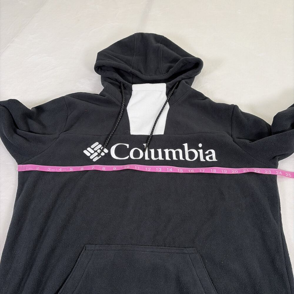 Columbia Black & White Color Block Fleece Hoodie Size Large With Logo Charity - Picture 3 of 10